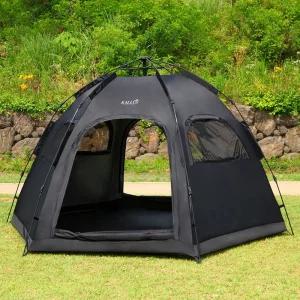 칼루스 오토 육각텐트 6P 올블랙 원터치 텐트 그늘막/자동/팝업/접이식/방수/캠핑/나들이/야외/비치/피크닉