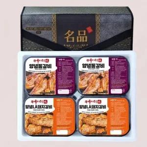 고품질 Ksr 양념 돼지LA갈비 간장불고기 수제 LA갈비 구이용 선물세트 4Kg (WFJLITT)
