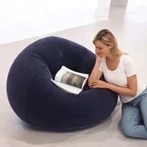 게더릭 컬러 1인용 에어소파  110cm)  네이비) 빈백 에어의자 일인소파 에어빈백 푹신소파