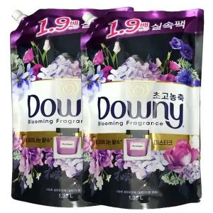 다우니 초고농축 섬유유연제 생화향기 미스티크 리필 1.35LX2개