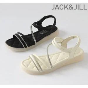 [잭앤질]잭앤질 큐빅 스트랩 밴딩 퀼팅샌들(JB4Z356)