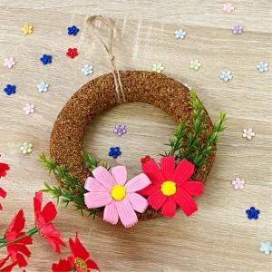 4인용 초등 가을 미술활동 클레이점토 코스모스 리스 만들기 창작 문화센터 방과후학교