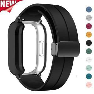 샤오미 레드미 워치 5 라이트용 실리콘 스트랩 및 케이스, 마그네틱 스마트 손목 밴드 액티브