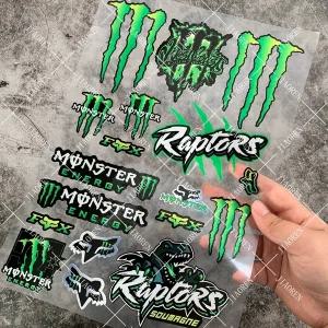 비닐 몬스터 에너지 스티커 Yamaha Honda Kawasaki Suzuki Ktm Bmw Ducati Triumph 용 헬멧 자전거 데칼