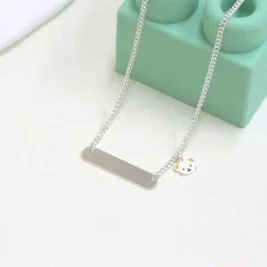 /디유아모르 실버925 곰돌이 스틱 아동 미아방지 목걸이