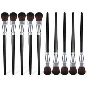 자이언트리 10Pcs 걸레 브러시 아크릴 페인팅, 블렌딩 원형 페인트 드라이 브러시, 미니어처 수채화, 아크릴, 구아슈, 페이스 바디(블랙)