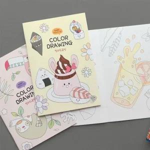 쉬운버전 컬러드로잉 컬러링북 색칠공부 5매입 컬러드로잉북 컬러드로잉 색칠 쉬운색칠공부