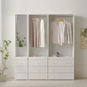 보루네오 마르체 폴라 1800 거울 서랍 키큰 옷장 세트 BOW572C (착불)