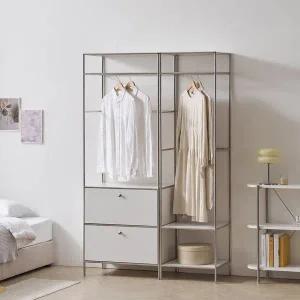 N1674 모듈 투서랍 3단 선반 행거 옷장 세트