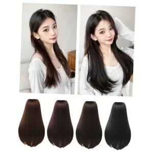 U자형 부분가발 긴머리 똑딱이 피스 일자 헤어 반가발