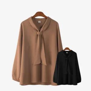 에스티아 3261 타이넥 블라우스 빅사이즈