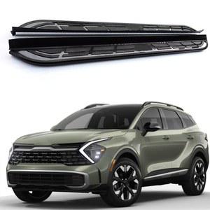 기아 스포티지 NQ5 2023 2024 2026을 위한 브래킷 풋 페달 프로텍터 바를 장착한 준베로이 2Pcs 고정 러닝 보드 사이드 스텝