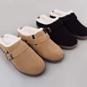 실내외 앞막힌 남성 털슬리퍼 방한화 보온 사무실 회사 다용도화 남성실내화 남자실내화