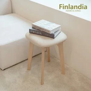 엘라인 고무나무 원목 사각 스툴(쿠션형) 화장대의자