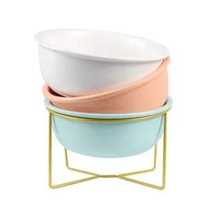 반려견 도자기 식기 소형 골드 트레이 핑크 밥그릇 강아지밥그릇