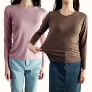 [오노마] ONM 여자 긴팔티 가을 찰랑티 모달티 라운드넥 유넥