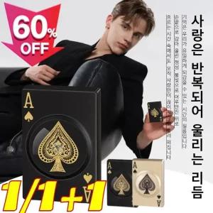  회전 압축 스페이드 A 카드 방풍 라이터 C타입 충전식 전기점화기 터보 방풍 명품 고급 럭셔리 라이터 