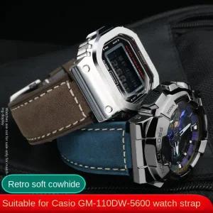 호환 스트랩 시계 밴드 시계줄 남성용 반투명 가죽 카시오 G-Shock GM-110 GA110 GM-110GB GD120 GA-700 DW