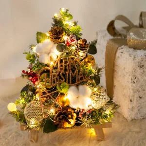 아트박스/플라워트리 크리스마스 이젤 미니트리 LED 헤일리 30cm 장식 소품