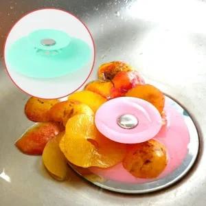 원터치 실리콘 욕조마개 거름망 배수구트랩