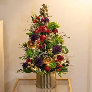 /플라워트리 크리스마스 미니트리 화분 스키미아 45cm 장식 소품