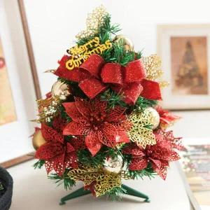 /플라워트리 크리스마스 미니트리 리본 레드 포인 30cm 장식 소품