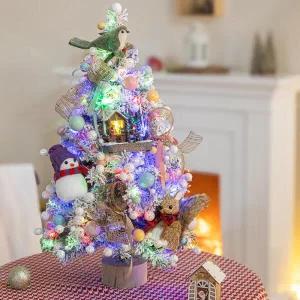 /플라워트리 크리스마스 미니트리 워머 숲속의 눈쌓인 카페 75cm