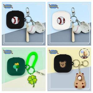 삼성 갤럭시 버즈 코어 실리콘 큐트 소프트 보호 커버 FE 프로 라이브 헤드셋 스킨 (펜던트 포함)