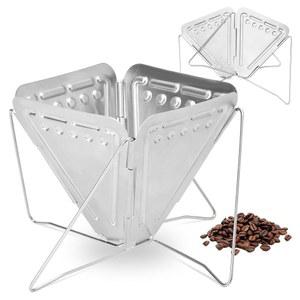 커피 드립퍼 위에 붓기, 접이식 스테인리스 스틸 커피 드립 랙, 사무실 가정 여행 피크닉 캠핑을 위한 휴대용 붓기 (2컵)