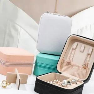 소품 정리 악세서리 보관함 귀걸이 반지 수납함 작은 보석함 지퍼형 여행용 보석함