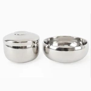 오랜 온도유지 2중 고급 스텐 옥주발 식당밥그릇 개인접시 어린이밥공기 예단그릇 집들이선물 학교 그릇