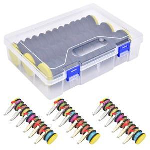 낚싯줄 보관 정리함 3팩, 엉킴 없는 낚싯줄 홀더 및 후크 키퍼 12개 슬롯, 리깅 스풀이 있는 낚싯줄 와인더 시스템