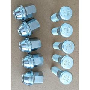 XYUJIE 5PCS 러그 너트 볼트 610-389 9/16-18 스레드 휠 스터드 볼트 -0.666인치. 너를 2.34인치. 1999-2010 닷지 램 1500 94-99 RAM 2500 픽업 99-03 RAM 2500 3500 밴과 호환되는 길이