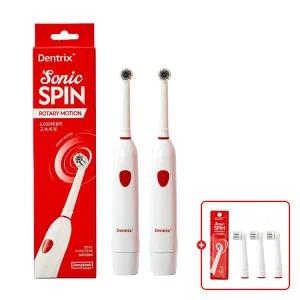 덴트릭스 소닉스핀 전동칫솔 2개 + 칫솔모3P