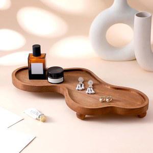 의이판 우드 클라우드 향수 트레이 여성용 불규칙 주얼리 장식 트레이 장신구 접시 링 홀더 접시 룸 에스테틱 장식 발렌타인 생일 선물(브라운)