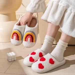 [오노마] ONM 무지개앤하트 뽀글 방한슬리퍼