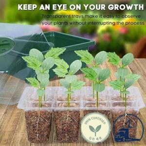 미니 온실 모종 스타터 트레이 야채용 습도 통풍 돔 범용 PP 19 X14 11cm 식물 보육 냄비