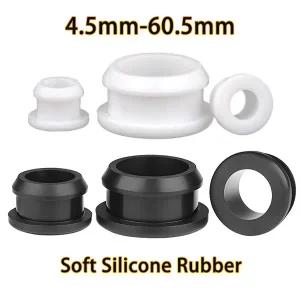 호환 홀 플 4.560.6mm 검정 흰색 실리콘 고무 스냅온 그로밋 홀 플 전선 케이블 전선가리개 보호 부싱 보호