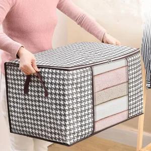 대용량 덮개형 이불 수납정리함 투명 옷 보관함 박스 의류수납박스