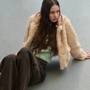 [롯데백화점]에고이스트 니트 후드 탈부착 인조퍼 자켓 ER4TF002