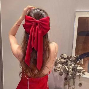 왕리본 헤어핀 헤어악세사리 머리핀 똑딱핀 긴머리 집게핀 머리핀 헤어핀