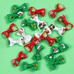 크리스마스 미니 리본 20개 트리 장식 꾸미기 재료 리본 타이리본 미니리본