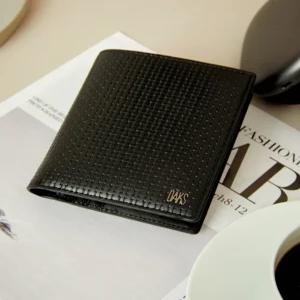 닥스 액세서리 남성 25SS [스테디셀러] 블랙 로고장식 소가죽 중지갑 WBWA5E212BK