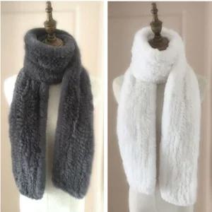 토끼털 목도리 천연 리얼 머플러 겨울 폭스 여성용 밍크퍼목도리 모피