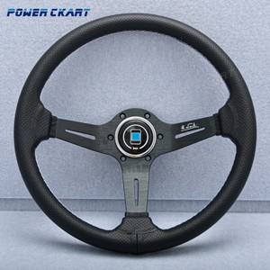 14인치 JDM 스포츠 가죽 ND 스티어링 휠 350mm 딥 콘 클래식 드리프트 레이싱 자동차 액세서리