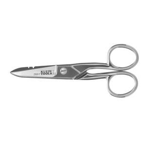 클라인 툴스 2100-7 전기 가위, 미국산, 스트리핑 노치가 있는 니켈 도금 데이터콤, 통신, 및 중장비용 5.2