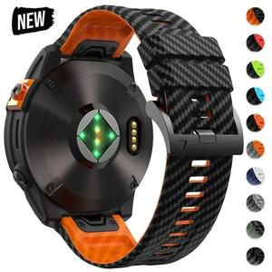 Garmin Fenix 8/5X/6X/7x /Tactix7pro 용 22/26mm 카본 실리콘 루프 스트랩 퀵 릴리스 시계 밴드 교체