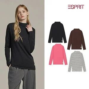 [에스프리B]비밀특가 [에스프리] 기모 모달 모크넥 티셔츠 여성 4종세트