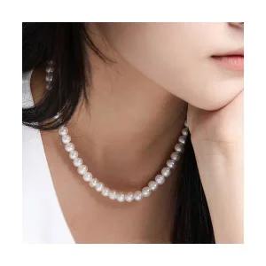 천연 못난이 담수진주 목걸이 기본스타일 8MM 자연진주