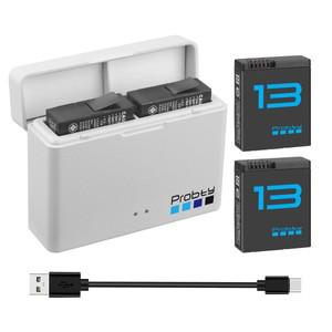 GoPro Hero 13 배터리용 2280mAh 배터리(2슬롯 고속 충전 박스 포함) Go 액세서리용 Enduro